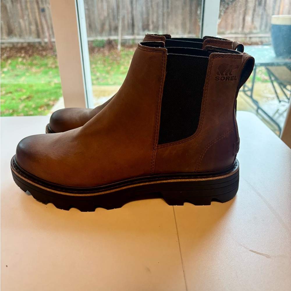 NWT Sorel Women’s Brown Leather Boots - Revel Road Waterproof Chelsea Boot - Picture 5 of 16